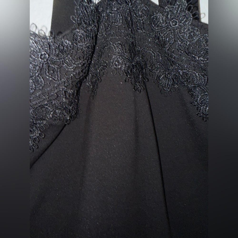 Marciano Black Lace-Trim Halter Style Evening Dress - Picture 10 of 16